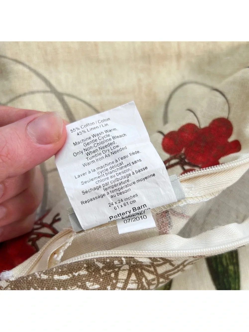 2 POTTERY BARN Amaryllis LINEN Cotton 24